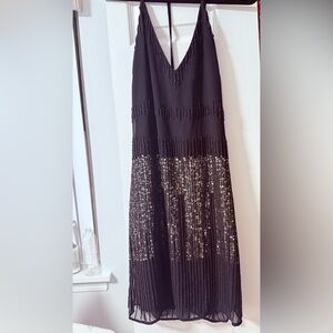 Walter Baker Sequin Beaded Black and Silver Mini Dress
